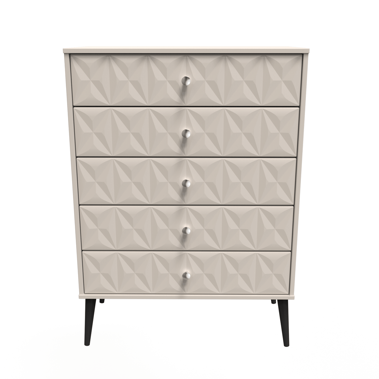 Pixel 5 Drawer Chest with Dark Scandinavian Legs - Welcome Furniture