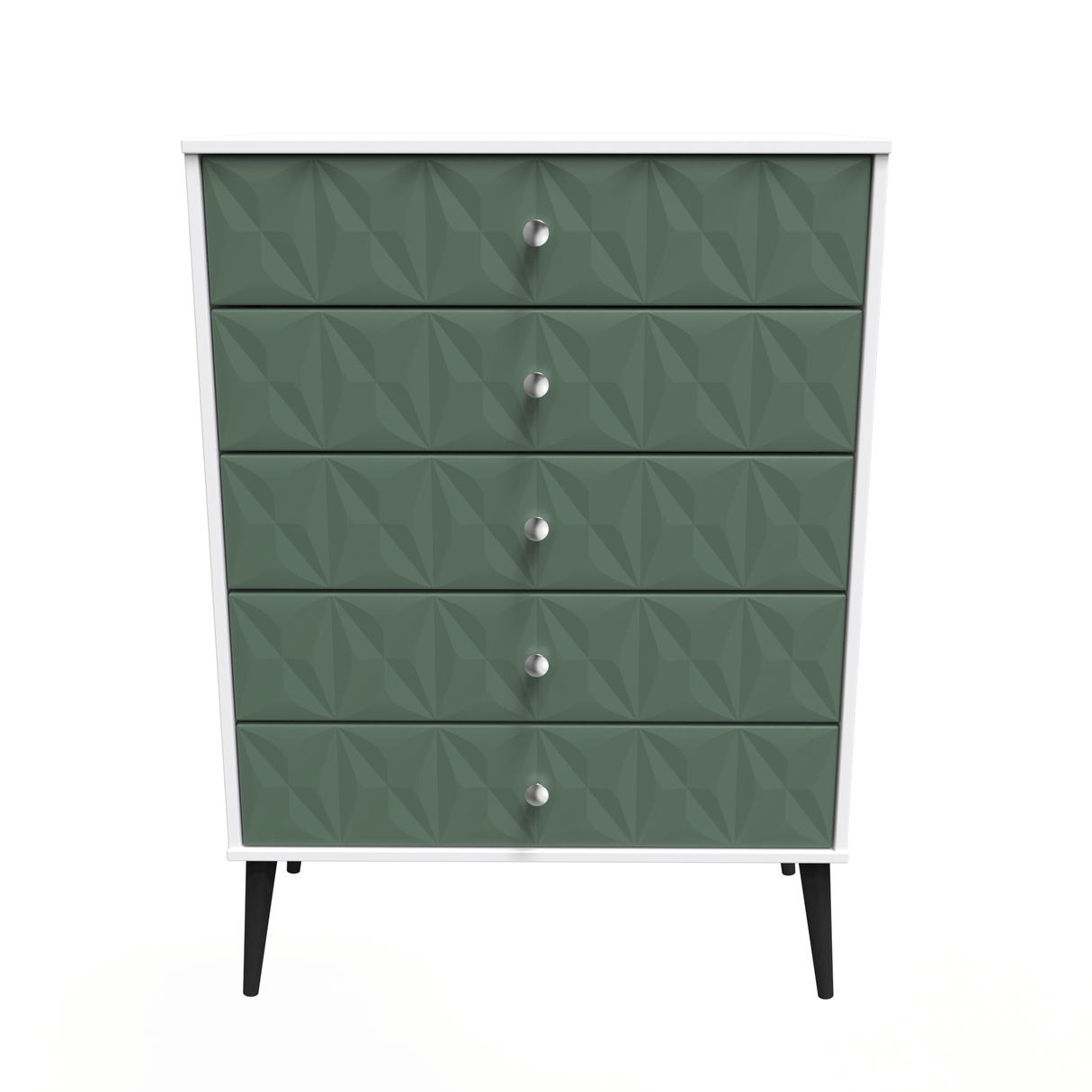 Pixel 5 Drawer Chest with Dark Scandinavian Legs - Welcome Furniture