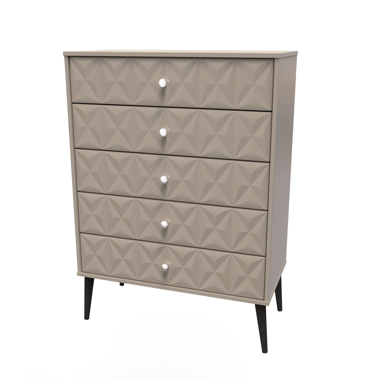 Pixel 5 Drawer Chest with Dark Scandinavian Legs - Welcome Furniture