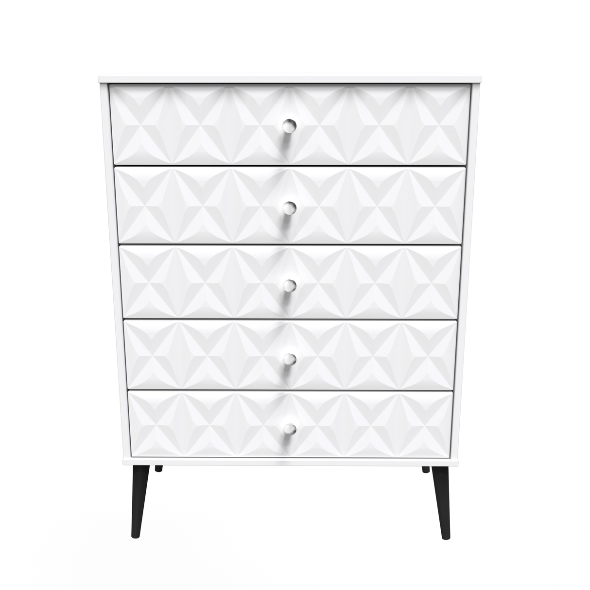 Pixel 5 Drawer Chest with Dark Scandinavian Legs - Welcome Furniture