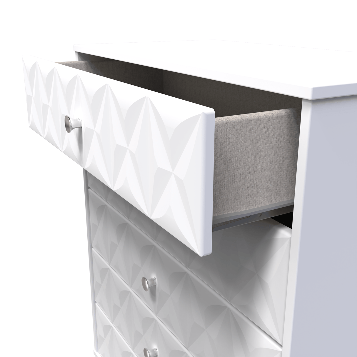 Pixel 5 Drawer Chest with Dark Scandinavian Legs - Welcome Furniture