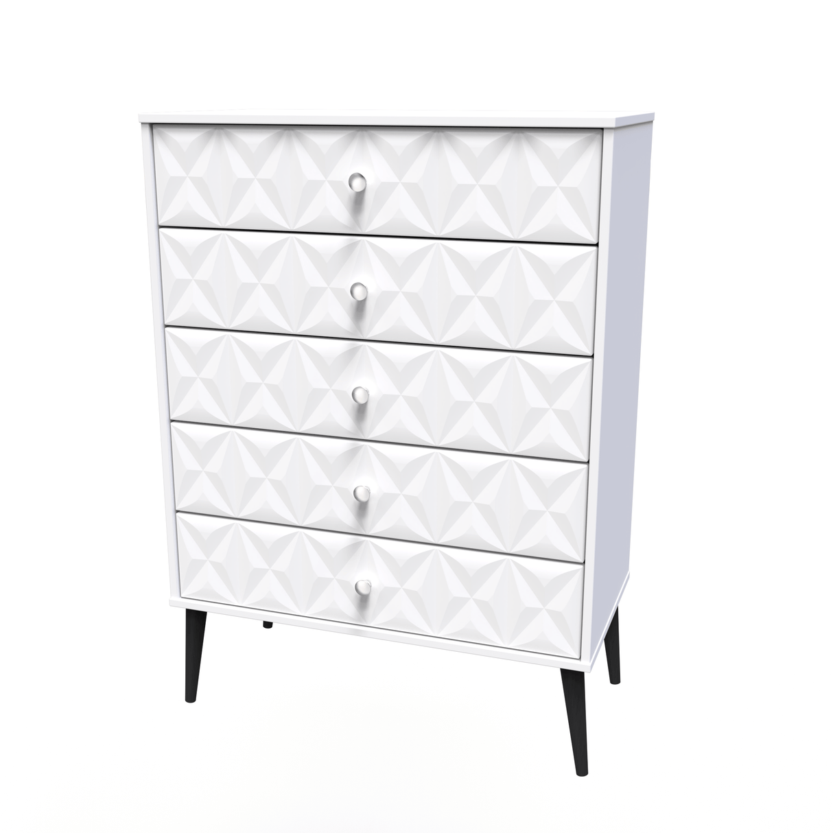 Pixel 5 Drawer Chest with Dark Scandinavian Legs - Welcome Furniture