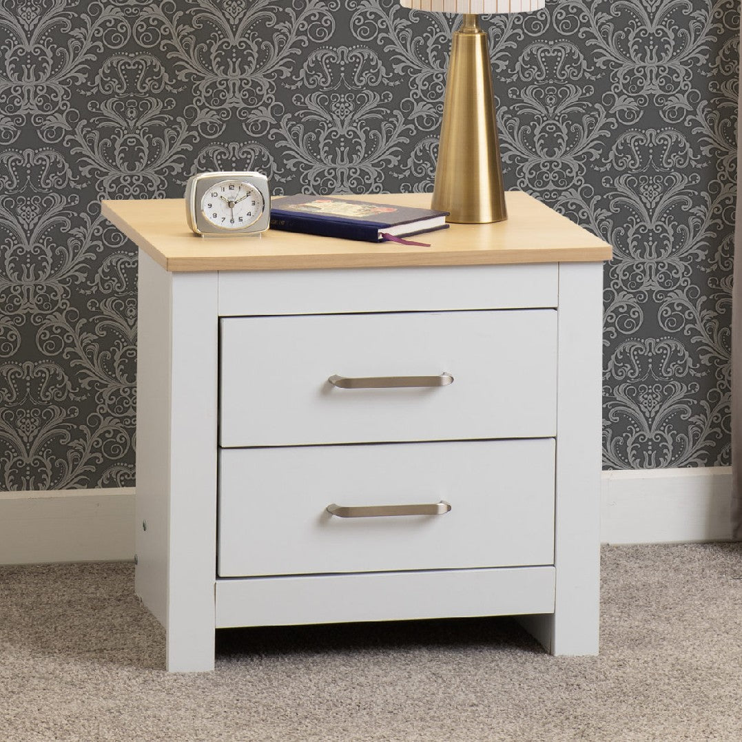 Portland 2 Drawer Bedside Table - Seconique