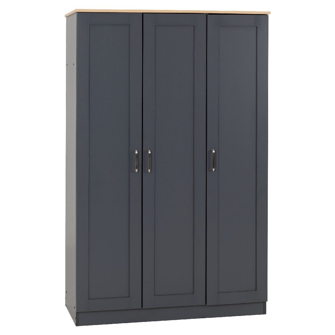 Portland 3 Door Triple Wardrobe - Seconique