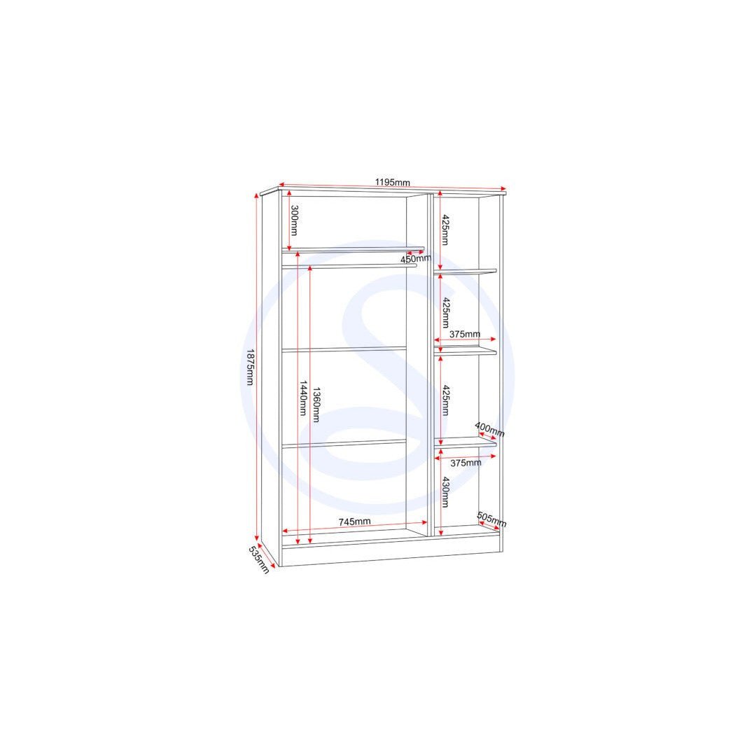 Portland 3 Door Triple Wardrobe - Seconique