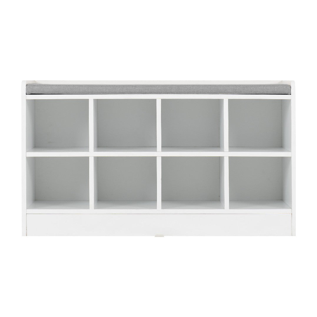 Portland Shoe Storage Rack with Fabric Bench Seat - Seconique