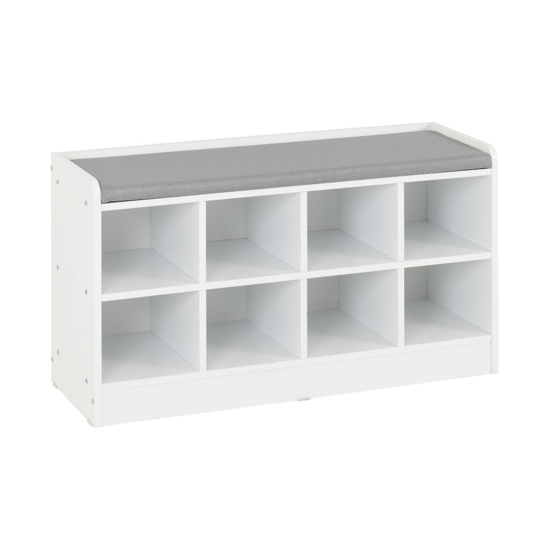 Portland Shoe Storage Rack with Fabric Bench Seat - Seconique