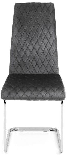 Positano Dining Table & 4 Calabria Cantilever Velvet Chairs - Julian Bowen