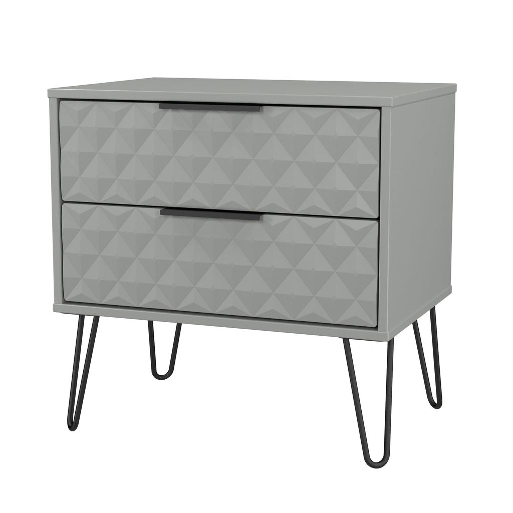 Harlequin 2 Drawer Midi Chest with Black Hairpin Legs
