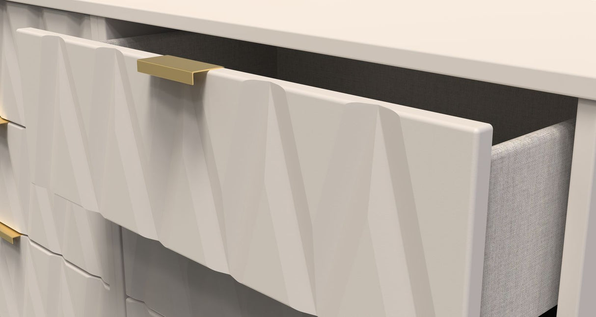 Diamond 6 Drawer Midi Chest with Gold Hairpin Legs