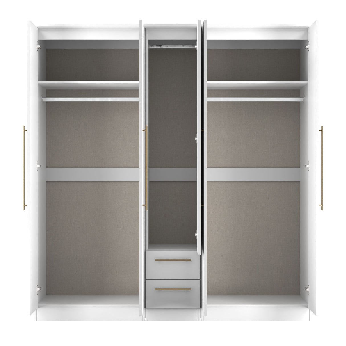 Haworth Tall 5 Door 2 Drawer Mirrored Wardrobe