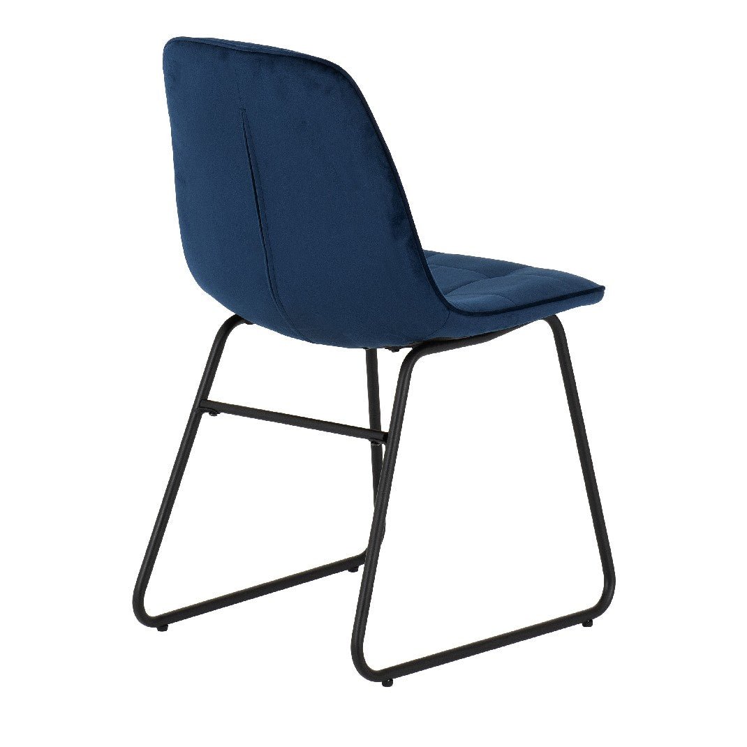 Quebec Straight Edge Dining Set with 4 Velvet Lukas Chairs - Seconique