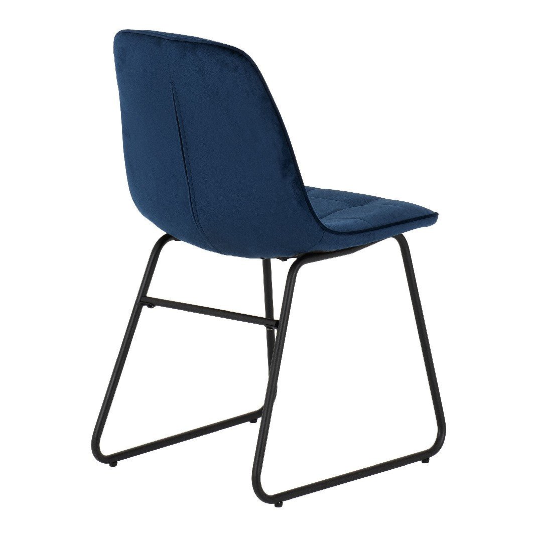 Quebec Straight Edge Dining Set with 4 Velvet Lukas Chairs - Seconique