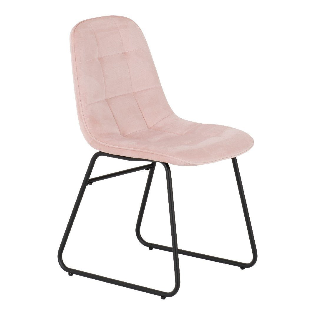 Quebec Wave Edge Dining Set with 4 Velvet Lukas Chairs - Seconique