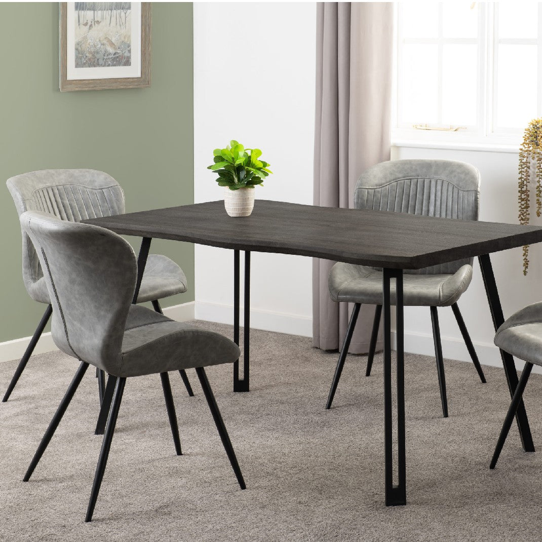 Quebec Wave Edge Dining Table Set with 4 Chairs - Seconique
