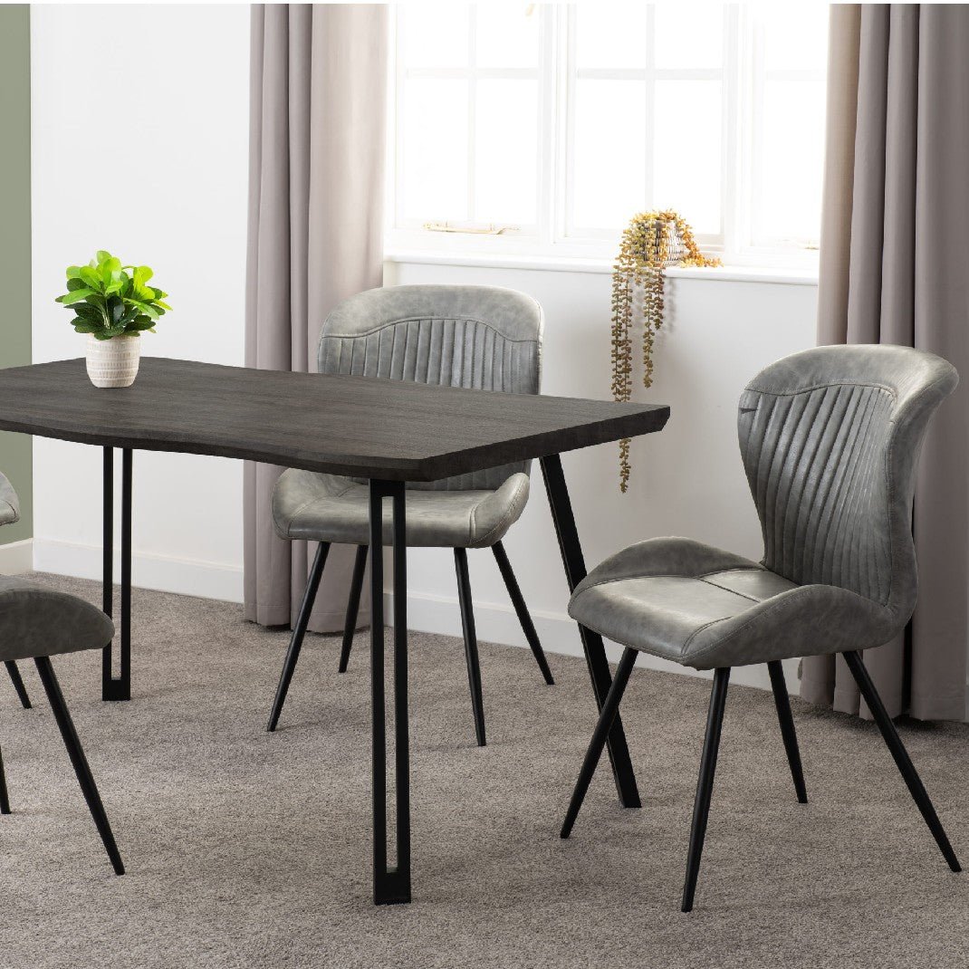 Quebec Wave Edge Dining Table Set with 4 Chairs - Seconique