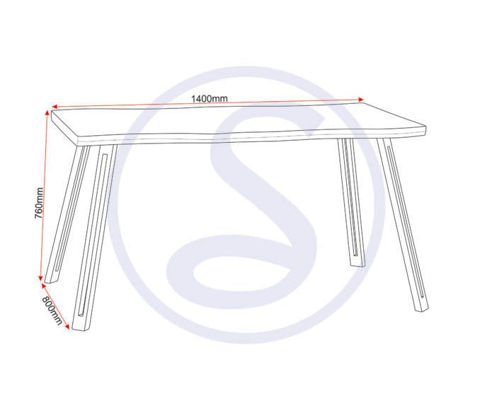 Quebec Wave Edge Dining Table with 4 Sapphire Chairs - Seconique