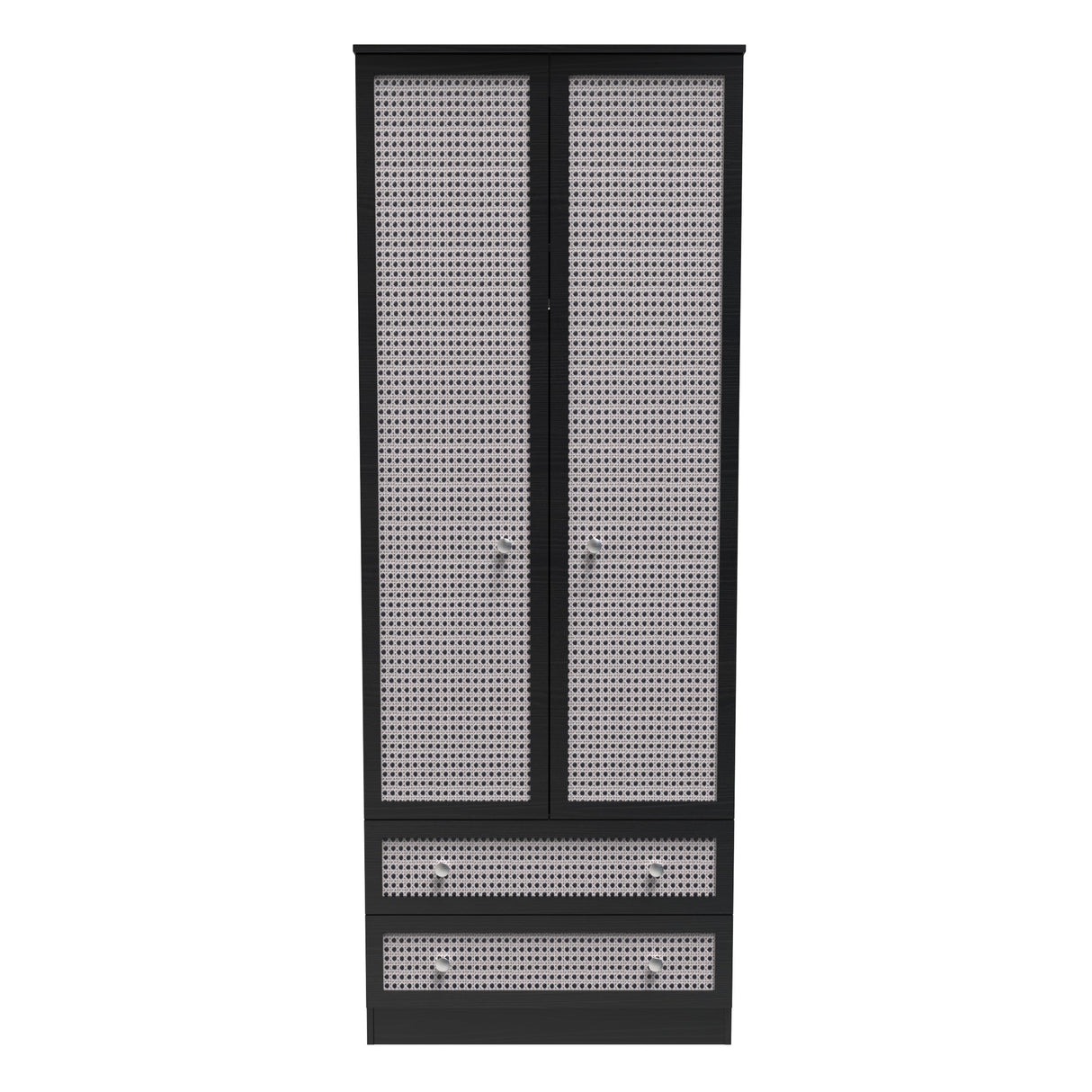 Rattan 2 Door 2 Drawer Wardrobe - Welcome Furniture