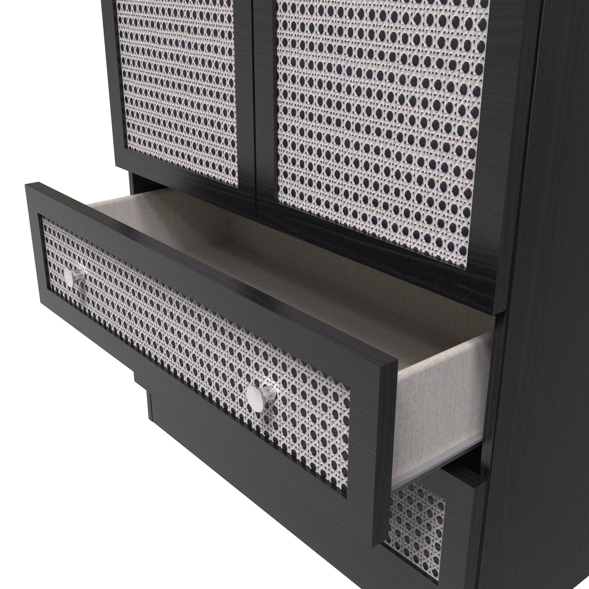 Rattan 2 Door 2 Drawer Wardrobe - Welcome Furniture