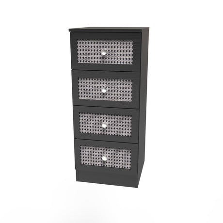 Rattan 4 Drawer Bedside Cabinet - Welcome Furniture