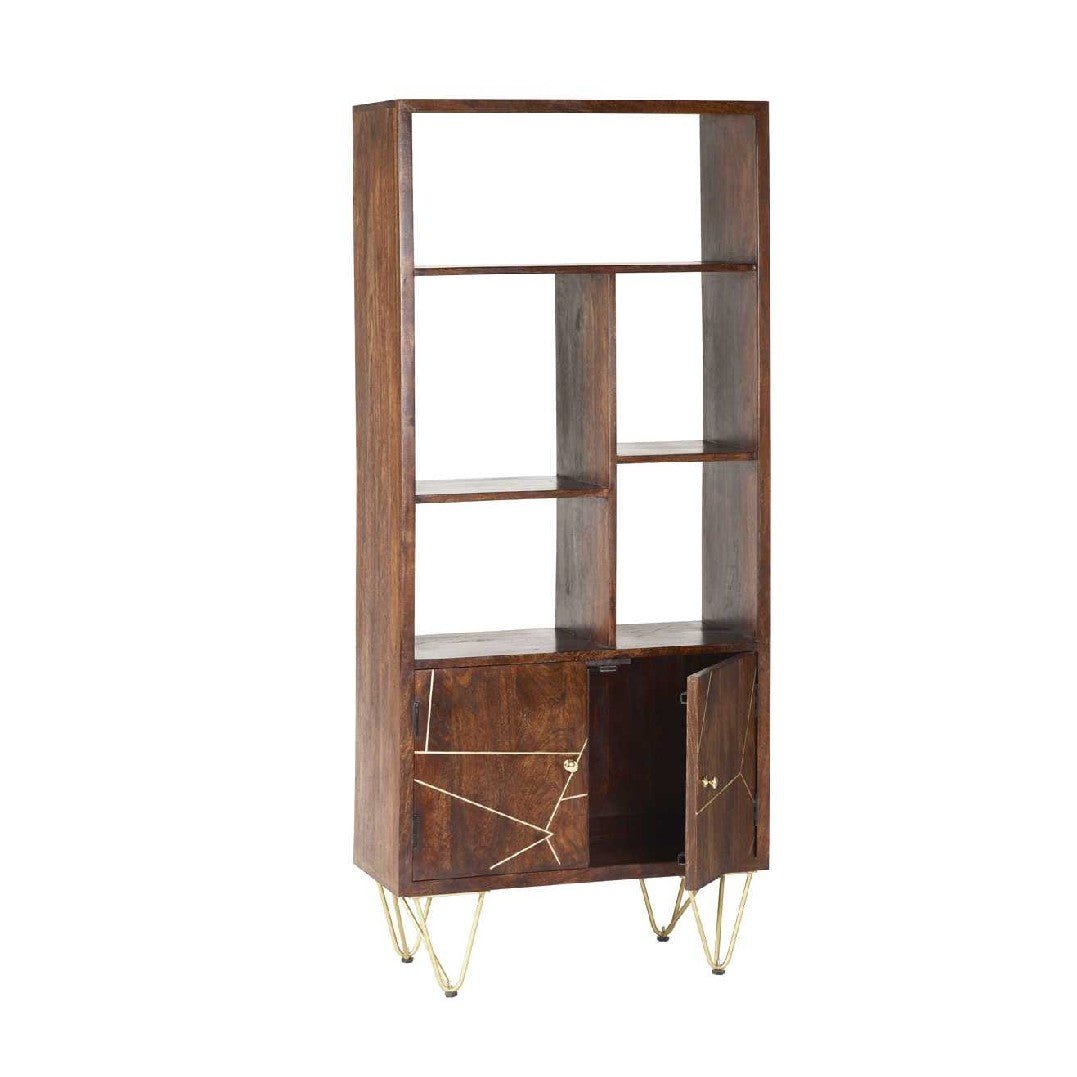 Reclaimed Wood 2 Door Bookcase - Indian Hub