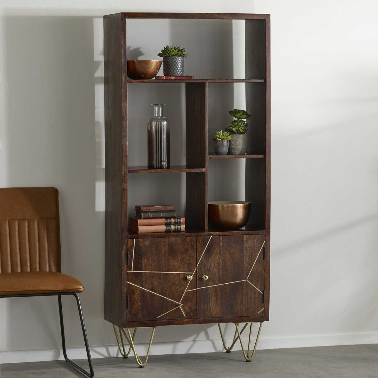 Reclaimed Wood 2 Door Bookcase - Indian Hub