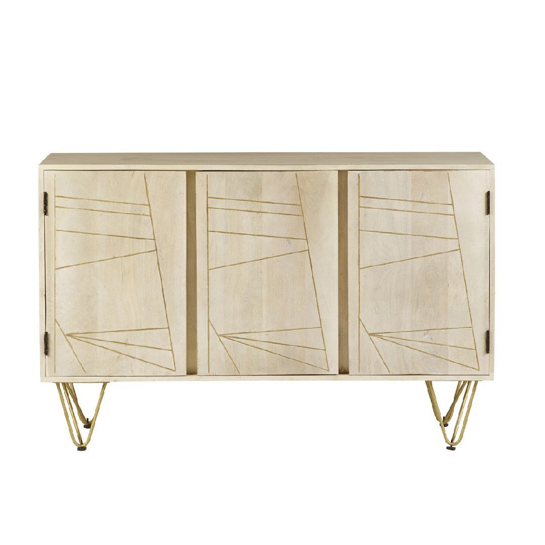 Reclaimed Wood 3 Door Sideboard - Indian Hub