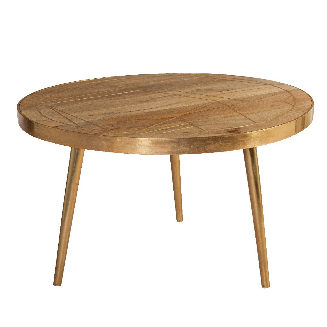 Reclaimed Wood Round Coffee Table - Indian Hub