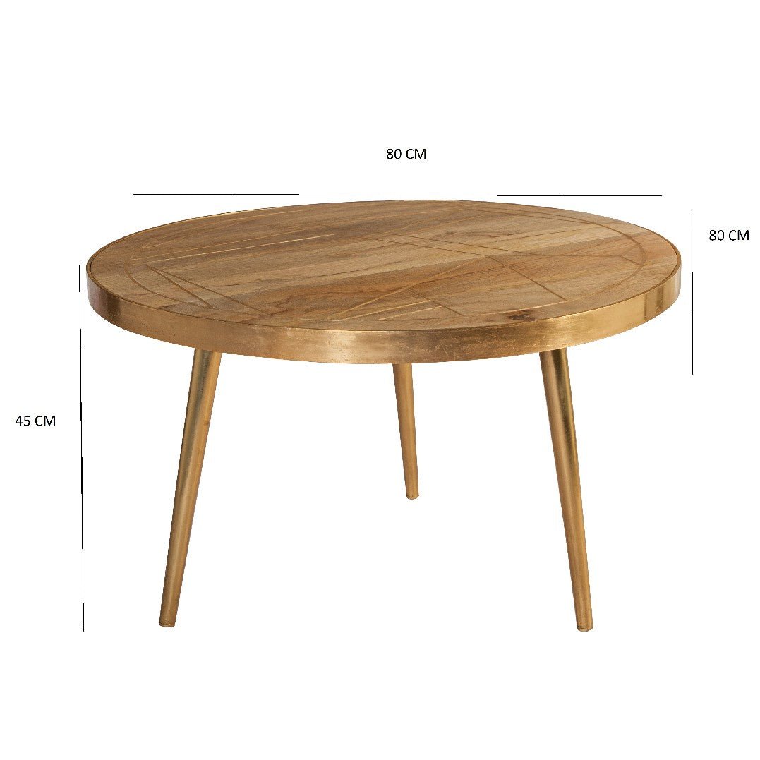 Reclaimed Wood Round Coffee Table - Indian Hub