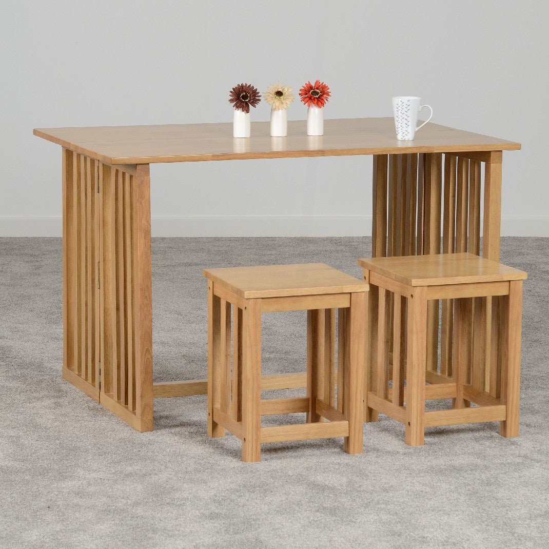 Richmond Foldaway Dining Set with 2 Stools - Seconique