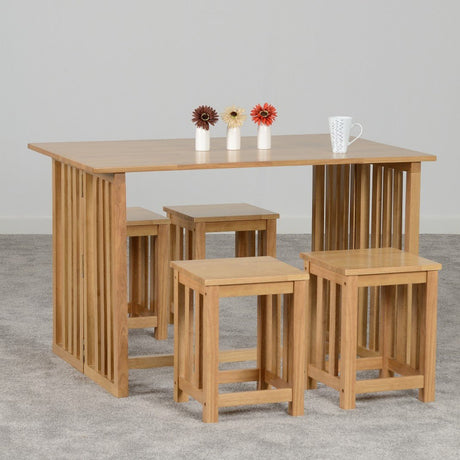 Richmond Foldaway Dining Set with 4 Stools - Seconique