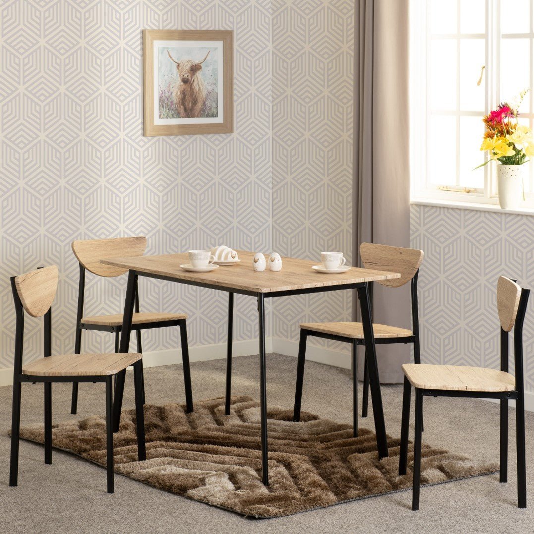 Riley Large Dining Table Set with 4 Chairs - Seconique