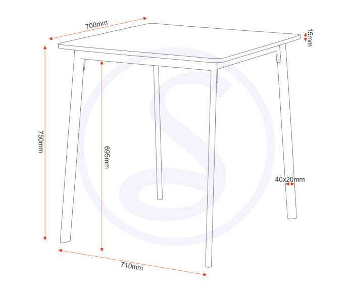 Riley Small Dining Table Set with 2 Chairs - Seconique