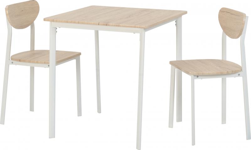 Riley Small Dining Table Set with 2 Chairs - Seconique