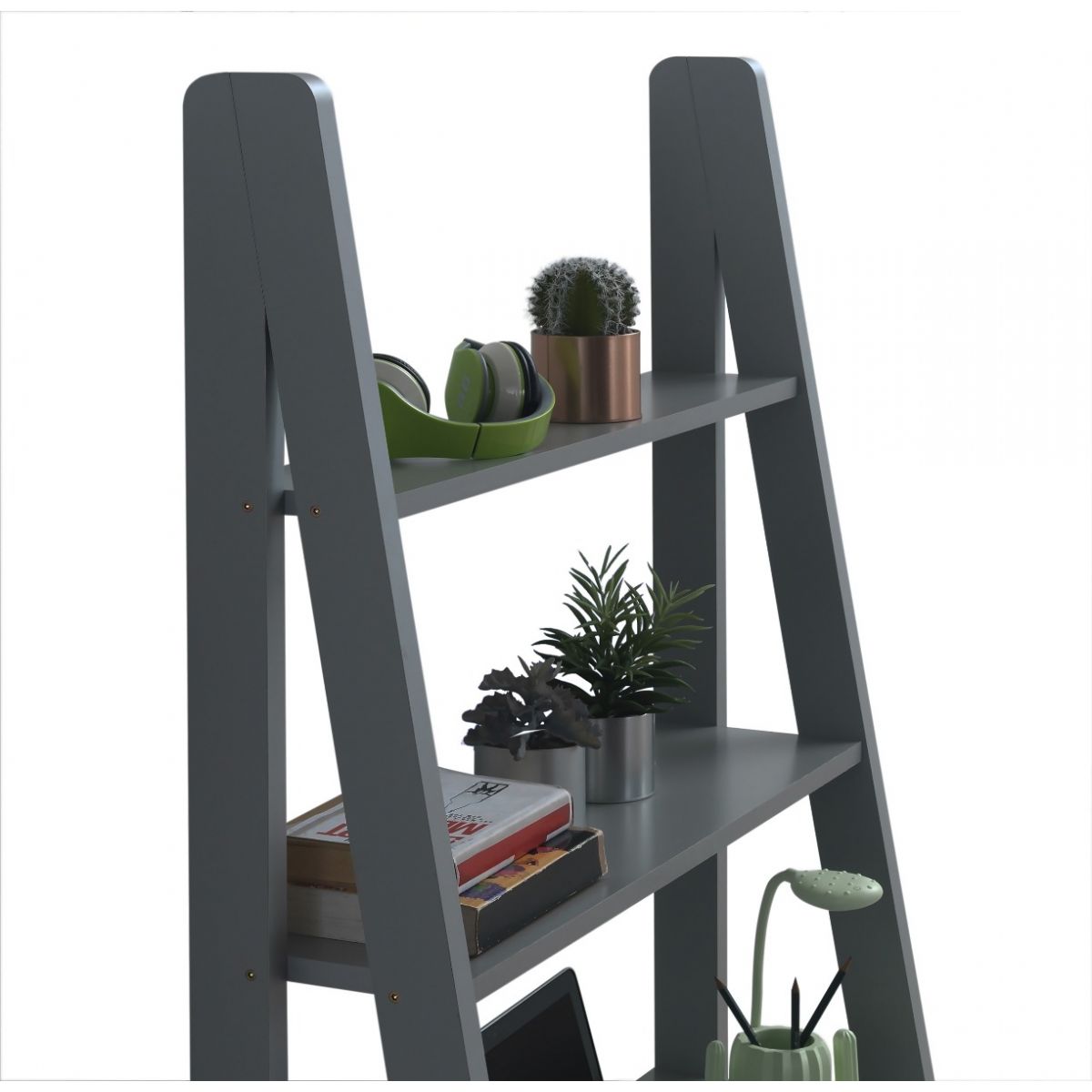 Riva Dark Grey Tall Ladder Desk - Timber Art Design