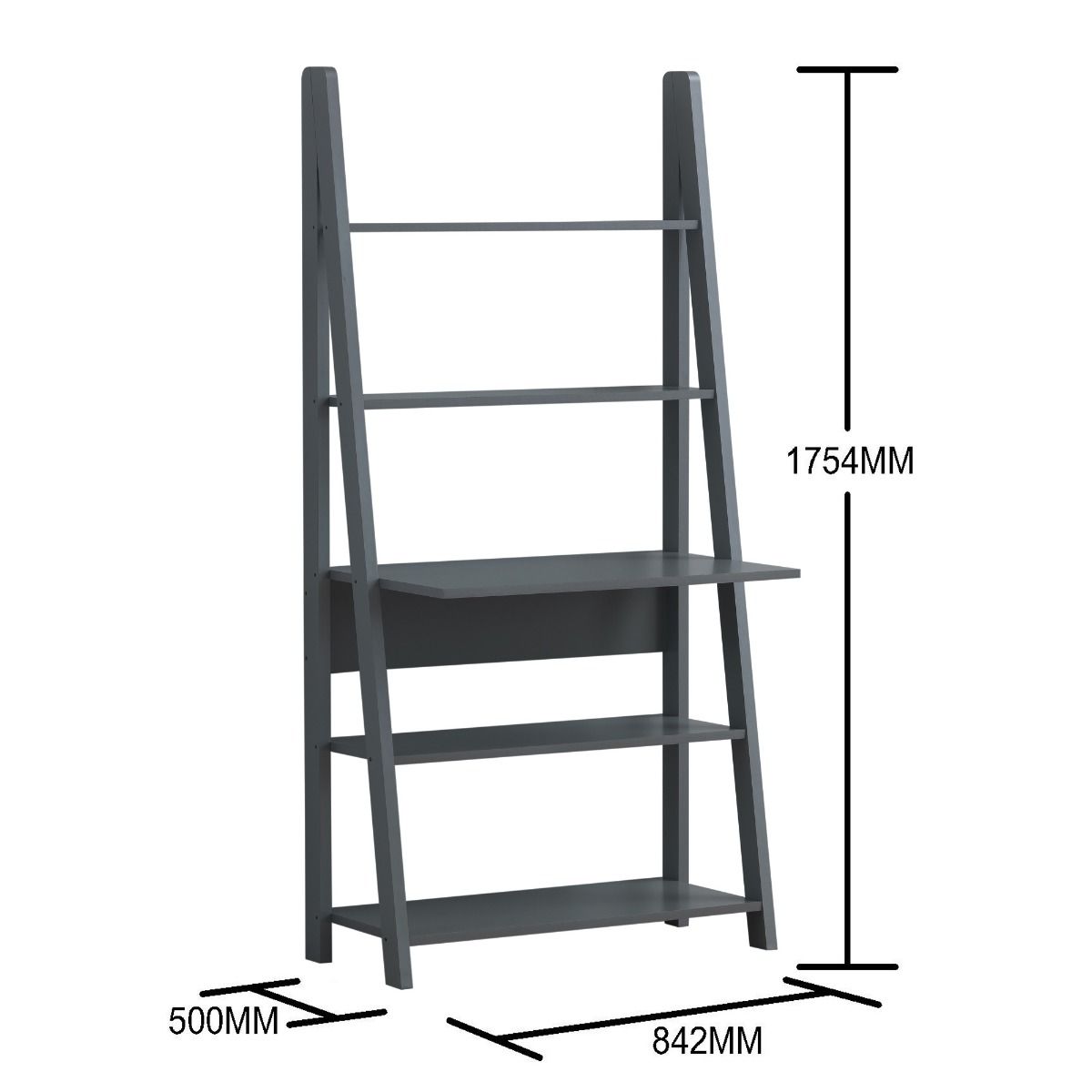 Riva Dark Grey Tall Ladder Desk - Timber Art Design