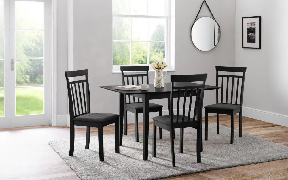 Rufford Butterfly Extending Dining Table With 4 Coast Chairs - Julian Bowen