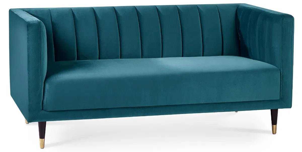 Salma Scalloped Back Velvet 2 Seater Sofa - Julian Bowen