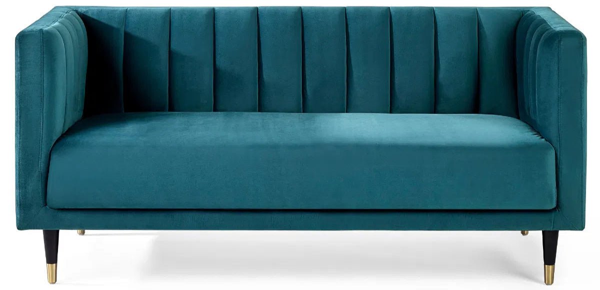 Salma Scalloped Back Velvet 2 Seater Sofa - Julian Bowen