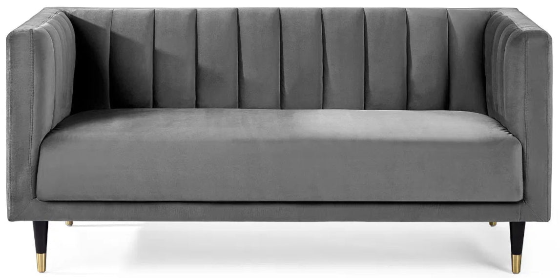 Salma Scalloped Back Velvet 2 Seater Sofa - Julian Bowen
