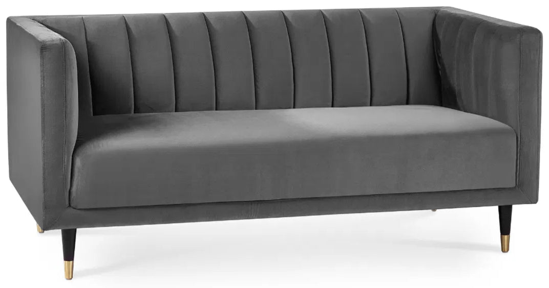 Salma Scalloped Back Velvet 2 Seater Sofa - Julian Bowen