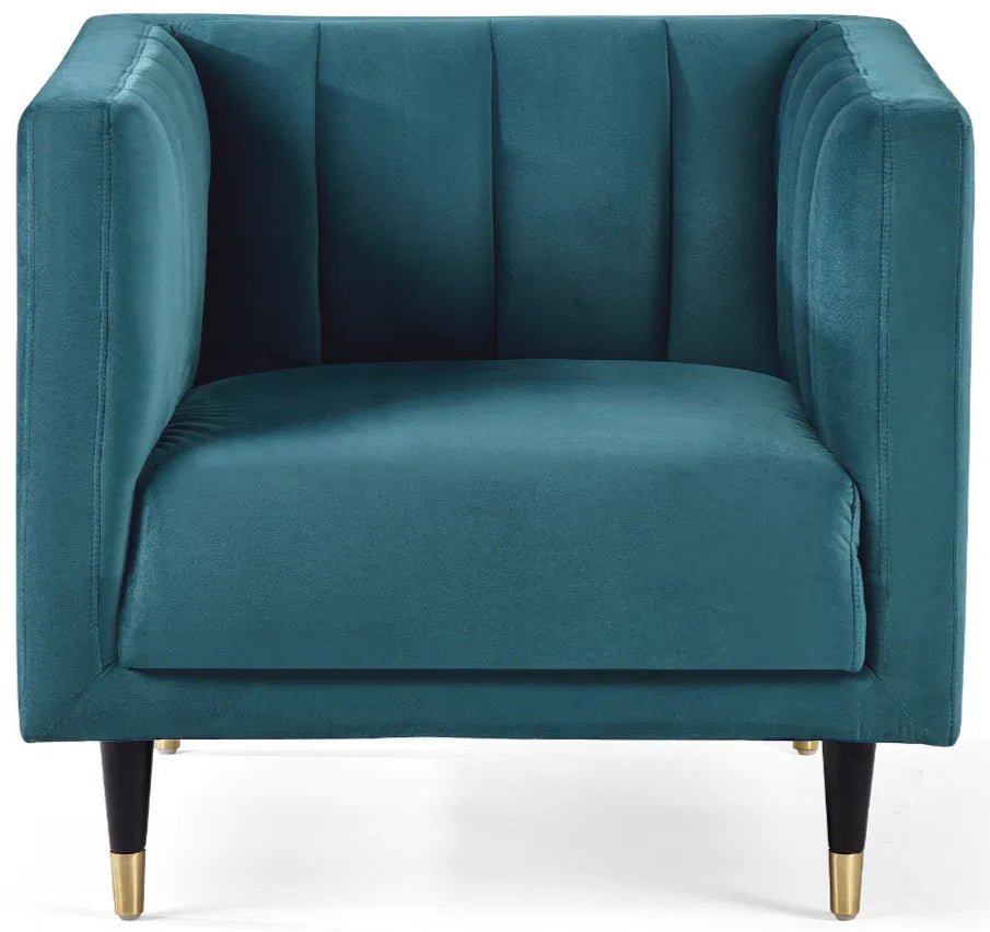 Salma Scalloped Back Velvet Armchair - Julian Bowen