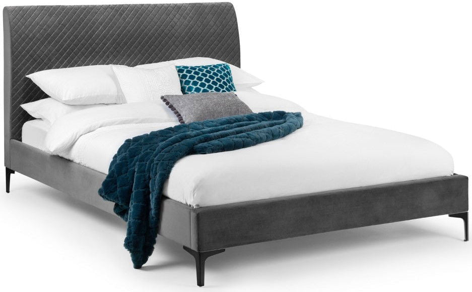 Sanderson Diamond Quilted Velvet Bed - Julian Bowen