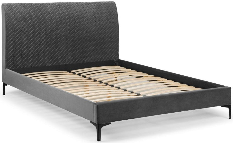 Sanderson Diamond Quilted Velvet Bed - Julian Bowen