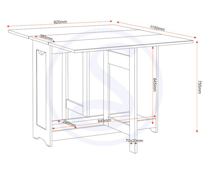 Santos Butterfly Folding Space Saving Dining Set - Seconique