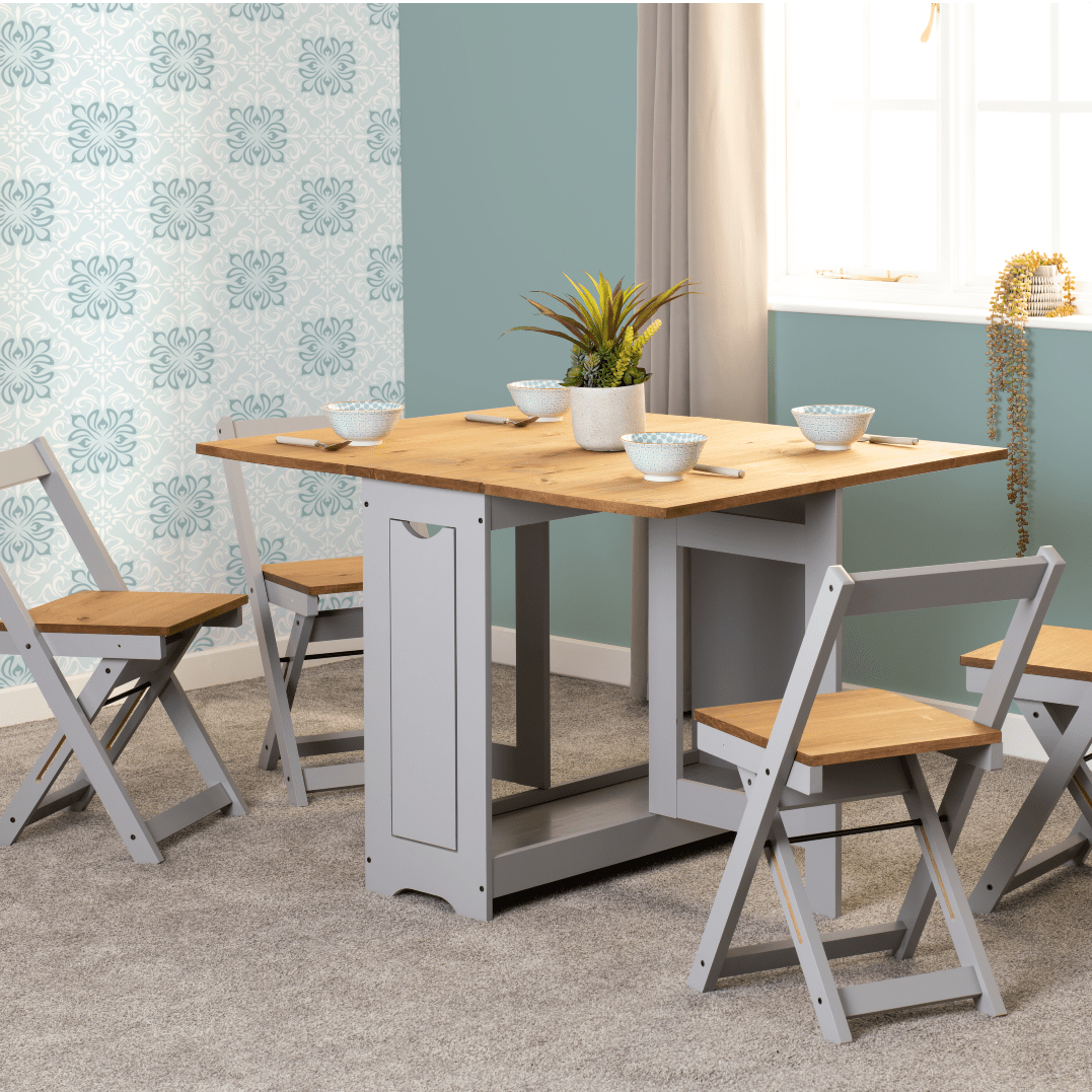 Santos Butterfly Folding Space Saving Dining Set - Seconique