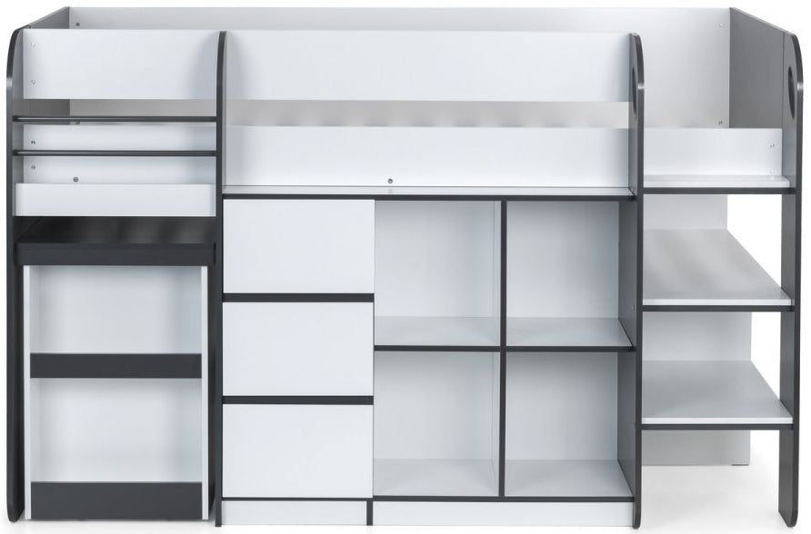 Saturn Mid Sleeper Bed Frame with Desk - Julian Bowen