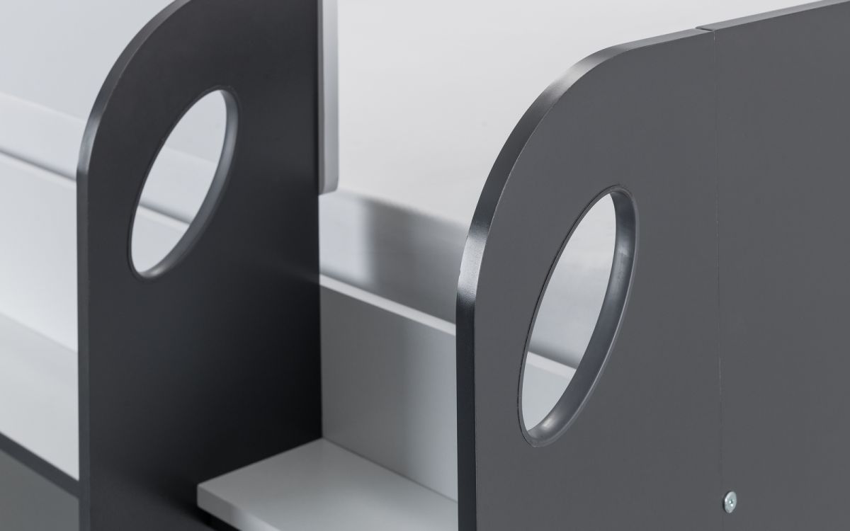 Saturn Mid Sleeper Bed Frame with Desk - Julian Bowen