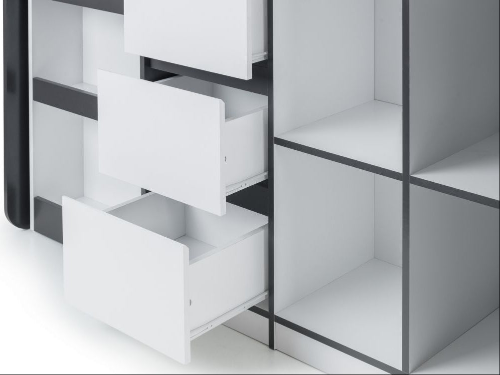 Saturn Mid Sleeper Bed Frame with Desk - Julian Bowen