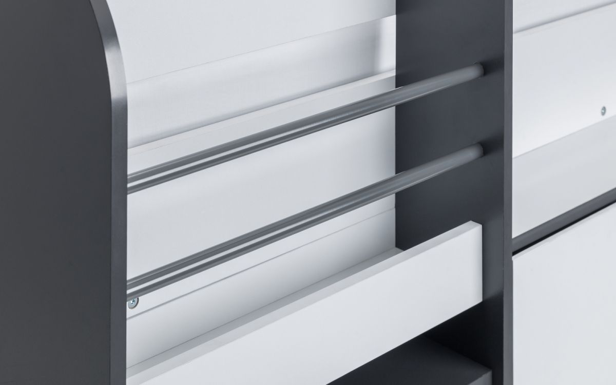 Saturn Mid Sleeper Bed Frame with Desk - Julian Bowen